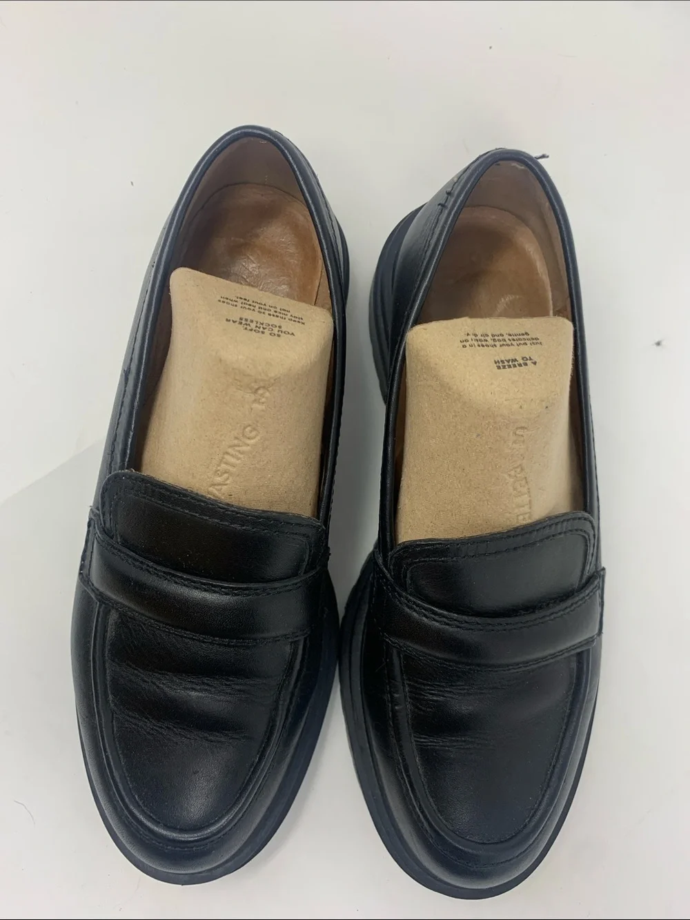Madewell Black Leather Penny Loafers size 6